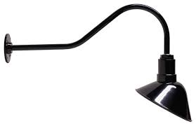 9 Angled Steel Reflector 23 Gooseneck Barn Light Farmhouse Outdoor Wall Lights And Sconces By Steel Lighting Co