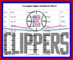 La clippers roster and stats. Printable Los Angeles Clippers Schedule And Tv Schedule For 2020 21 Season Interbasket