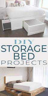These slats will rest on the bed angles and do not need to be fastened (project diagram, drawing 8). Diy Storage Bed Projects The Budget Decorator