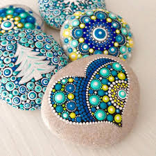 Herz Dot Art Mandala Gemalt Stein Fee Garten Geschenk Steine Bemalen Mandala Bilder Steine