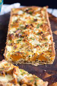 A Savoury Sweet Potato Feta And Caramelised Onion Tart Recipe Cooking Vegetarian Dishes Recipes