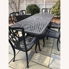 The only drawback is that iron furniture doesn't resist corrosion very well on its own. Cast Iron Patio Dining Set Aptdeco
