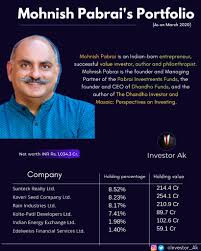 How mohnish pabrai crushed the market by 1100% since 2000. Akshansh Thakur On Twitter Sir Mr Mohnish Pabrai S Portfolio Investor Ak