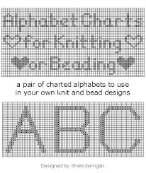 alphabet charts for knitting or beading the cover of a for