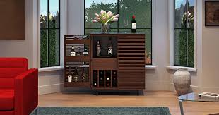 A bright color as the backdrop can ultimately bring a modern touch to the space. Corridor 5620 Modern Home Bar Cabinet Bdi Furniture