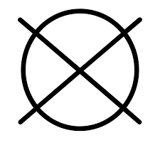 Risultato immagini per simbolo lavaggio cerchio con x"
