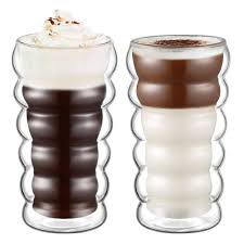 Ecooe Doppelwandige Cappuccino Tassen Glaser Latte Macchiato Glaser Set Thermoglas Trinkglaser Kaffeeglas 2 Teiliges 300 Cappuccino Cappuccino Tassen Macchiato