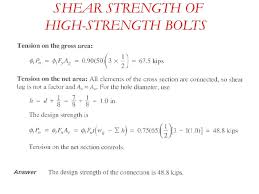 Lag Bolt Strength Shear Strength Of High Strength Bolts Lag