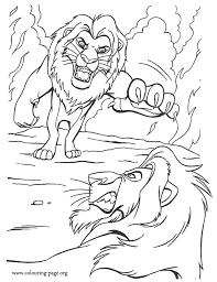 The Lion King Simba Fights Against Scar Coloring Page Lion Coloring Pages King Coloring Book Lion King Drawings