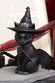 Purrah Witches Hat Occult Cat Figurine In 2021 Creepy Cat Witch Cat Cat Statue