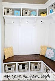 Diy Mudroom Corner Bench Tutorial Creations By Kara Adding upper cubbies to mudroom bench.