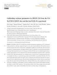 He advised former cabinet minister david. Pdf Calibrating Soybean Parameters In Jules5 0 From The Us Ne2 3 Fluxnet Sites And The Soyface O Sub 3 Sub Experiment