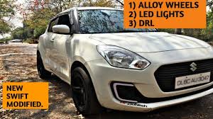 The choice of wheel is important as steel is more malleable and absorbs shocks better than an alloy wheel which is more brittle. New Maruti Swift Vxi Modified Alloy Wheels Led Lights Drl S Swift Cheap And Best Accessories Youtube
