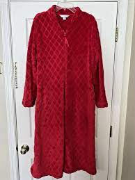 CELESTIAL DREAMS Red Ruby Buttery Soft Cozy Robe Full zip House Coat L  ❤️tb12m7 | eBay