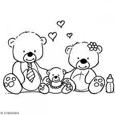 tampon bois naissance famille ours 8 5 x cm creavea animaux faciles a dessiner coloriage des pompiers