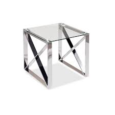 Shop for rectangular tempered glass table online at target. Hometrend Rush Square Glass End Table Silver 3644 04 Rona