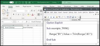 =trim (a2) position the cursor to the lower right corner of the formula cell (b2 in this example), and as soon as the cursor turns. Vba Trim Function Syntax Example