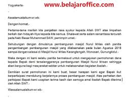 Contoh Surat Permohonan Dana Untuk Pembangunan Masjid Belajar Office