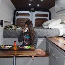 First Trip Was A Success Everything Worked Great Cooking Is So Much Easier Now The Best Part Was Being Able To Lay In Bed And Van Life Sprinter Van Mini Van