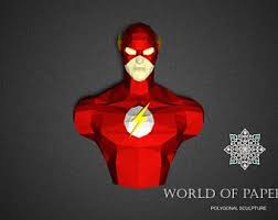Low Poly Superhero 3d Papercraft Flash Diy Flash Pepakura Flash Printable Pdf Pattern Flash Papercraft Paper Flash Flash L Bumazhnye Skulptury Skulptura