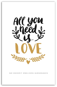 Gluckwunschkarte Zur Hochzeit Mit Schriftzug All You Need Ist Love In 2020 Gluckwunschkarte Hochzeit Gluckwunschkarte Karten