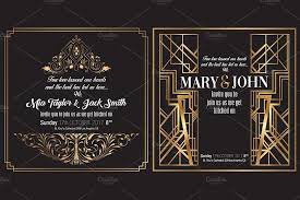 Art deco was founded in the early part of the 20th century as a modernist style that combined fine craftsmanship and rich materials. 2x Retro Art Deco Wedding Invitation Pre Designed Illustrator Graphics Creative Market