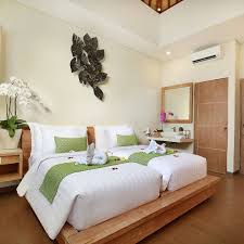 The Comfortable Twin Bed Setup With Sweet Towel Decoration In Two Bedroom Villa With Private Pool And Jacuzzi At Inivievilla Trip To Twin Bed Two Bedroom Bed