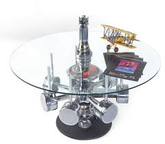 With clear glass top with rounded corners, 15mm thickness. Jacobs Radial Engine Table Engine Table Engine Coffee Table Coffee Table Design