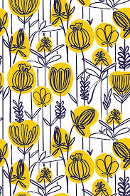 Colorful Fabrics Digitally Printed By Spoonflower Yellow Floral Floral Illustrations Flower Pattern Design Hand Drawn Flowers