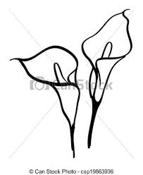 Vector Black Silhouettes Of Calla Lilies Stock Illustration Royalty Free Illustrations Stock Clip Art Icon Black Silhouette Lilies Drawing Flower Drawing