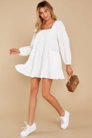 When Spring Arrives White Dress In 2020 Babydoll Dress Outfit Casual Dress Outfits Dresses