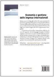 Economia E Gestione Delle Imprese Internazionali College Matteo G Caroli Amazon De Bucher
