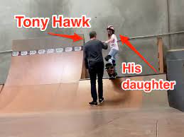 The problem with tony hawk is that he is very average looking., every day, thousands of people well, he looks like a young tony hawk. Tony Hawk Shared A Really Sweet Video Of His Young Daughter Overcoming Fear