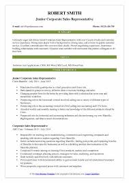 corporate sales representative resume