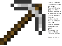 Papercraft Life Size Iron Pickaxe Minecraft Iron Minecraft Minecraft Printables
