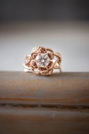 1ct Moissanite Engagement Ring Rose Gold Flower Ring 14k Etsy In 2021 Rose Gold Flower Ring Moissanite Engagement Ring Rose Gold Rose Engagement Ring
