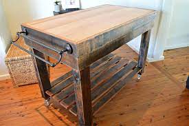 Butchers Block Style Island Bench Rustic On Castor Wheels Inbuilt Knife Block And Towel Rail Made To Order In Australia Kitchen Butcher Block Island Diy Diy Kitchen Island Rustic Kitchen Island