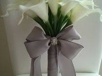 Silver and periwinkle calla lillies wedding bouquets. Calla Lily Bridal Bouquet