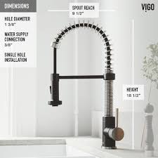 To remove the old faucet, you'll first need to go under the sink and disconnect the supply lines that run from the faucet down to the hot and cold valves. Vigo Edison Single Handle Pull Down Sprayer Kitchen Faucet In Stainless Steel Matte Black Vg02001stmb The Home Depot
