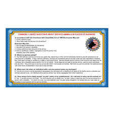 Service Dog Info Cards 50 Ada Service Animal Badge Service Dogs Psychiatric Service Dog Service Dogs Gear