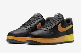 Black And Yellow Air Force Ones Gradient Swooshes And Midsoles Appear On The Nike Air Force 1 With Images Nike Air Nike Nike Air Force