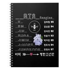 Kpop Bts Member Names In Korean English Notebook Kpop Dancing Music Cool Diy Custom Korean Bts Bts Members Names Kpop Diy Bts School