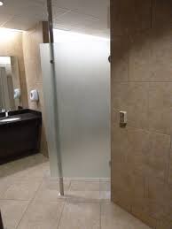 Rose gold 4 panel sliding bathroom shower stalls specification: Glass Bathroom Stall Doors In Milwaukee Privacy Glass For Commercial Buildings Bgs Glass Services Llc Waukesha Wisconsin