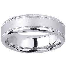 6 5mm Brushed Mens Wedding Band Mens Wedding Rings White Gold Mens Wedding Bands White Gold Mens Wedding Bands