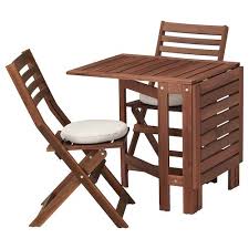Askholmen Bistro Set Outdoor Gray Brown Stained Ikea Ikea Outdoor Ikea Outdoor Furniture Wooden Outdoor Furniture