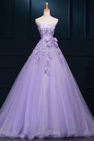 Purple Ball Gown Wedding Dresses Gown Long Wedding Dresses 2017 Strapless Long Purple Lace Big Wedding Dress Weddingdresses Long Lavender Prom Dresses Lilac Prom Dresses Big Wedding Dresses