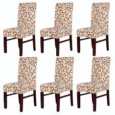 One piece, seam tuck, covers chair seat and back; Awland Dining Chair Slipcovers Protector Removable Short Stretch Spandex Dining Room Banquet Chair Seat Cover For Kitchen Bar Hotel And Wedding Ceremony 6pcs Champagne Coffee Buy Online In Botswana At