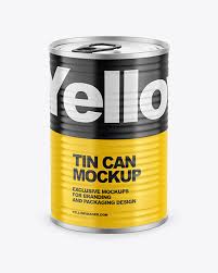 Download Tin Can W Glossy Finish Mockup In Can Mockups On Yellow Images Object Mockups PSD Mockup Templates