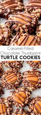 Every christmas my mom would buy us a box of chocolate turtles. Caramel Filled Chocolate Thumbprint Turtle Cookies House Of Nash Eats