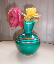 Vintage French Vase Green Majolica Pretty Mud Verceram France Etsy Vase Majolica French Vintage